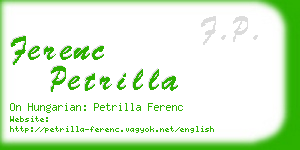 ferenc petrilla business card